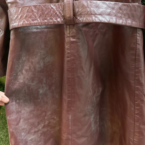 Vintage 1980s Cosa-Nova Long Red Leather Jacket Small - Picture 8 of 10